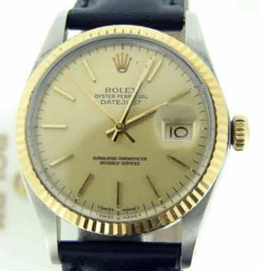 Mens Rolex Two-Tone 18K/SS Datejust Champagne  16013 (SKU 9780425MT)