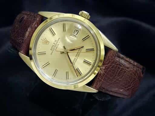 Mens Rolex 14K Gold Shell Date Champagne 1550 (SKU 8369166MT)