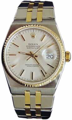 Mens Rolex Two-Tone 18K/SS Oysterquartz Datejust Silver 17013