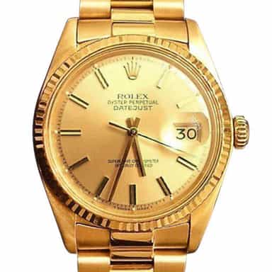 Mens Rolex 18K Yellow Gold Datejust Champagne  1601 (SKU 5371111MT)