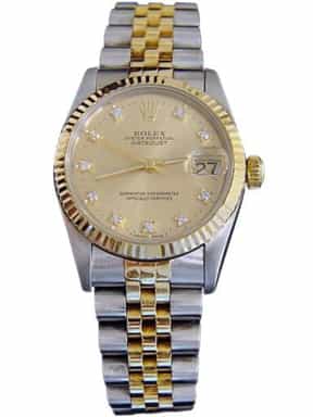 Mid Size Rolex Two-Tone 18K/SS Datejust Champagne Diamond 68273 (SKU L765621MT)