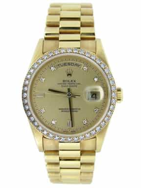 Mens Rolex 18K Gold Day-Date President Champagne Diamond 18238 (SKU DD3655MT)