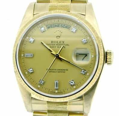 Mens Rolex 18K Gold Day-Date President Champagne Diamond 18078 (SKU 8220758MT)