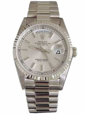 Mens Rolex 18K Gold Day-Date President Silver  18239 (SKU U700265MT)