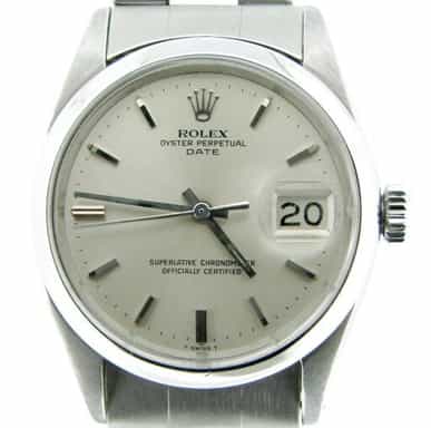 Mens Rolex Stainless Steel Date Silver  1500 (SKU 1364734DMT)