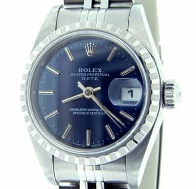 Ladies Rolex Stainless Steel Date Blue  69240 (SKU W2812613NMT)