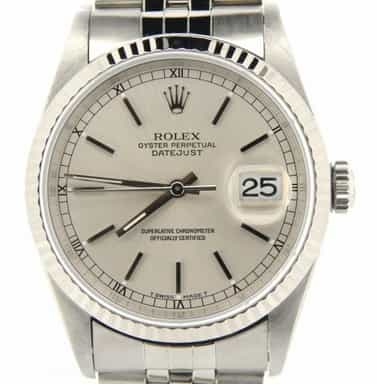 Mens Rolex Stainless Steel Datejust Silver 16234 (SKU W801090NMT)