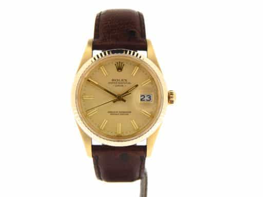 Mens Rolex 14K Yellow Gold Date Champagne 15037 (SKU 7108922NBRNBMT)