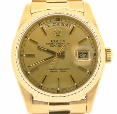 Mens Rolex 18K Gold Day-Date President Champagne  18038 (SKU L394651NMT)