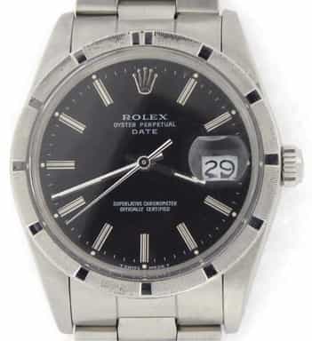 Mens Rolex Stainless Steel Date Black  15010 (SKU R162279NMT)