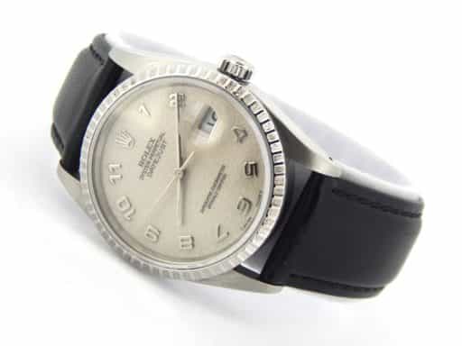 Mens Rolex Stainless Steel Datejust White Arabic 16220 (SKU S293157AMT)