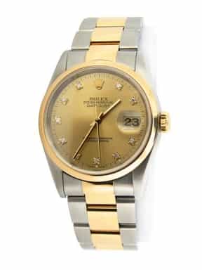 Mens Rolex Two-Tone Datejust Champagne Diamond 16203 (SKU 16203DDAMT)