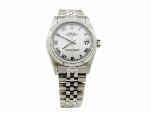 Mid Size Rolex Stainless Steel Datejust White Roman 78240 (SKU P589057AMT)