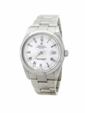 Mens Rolex Stainless Steel Date White Roman 15000 (SKU R717506AMT)