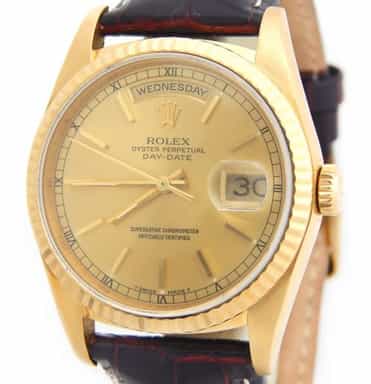 Mens Rolex 18K Gold Day-Date 18238 (SKU 18238CHAMPLAMT)