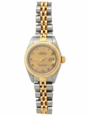Ladies Rolex Two-Tone 18K/SS Datejust Gold Arabic Dial 79173 (SKU K439992gaamt)