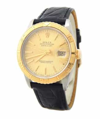 Mens Rolex Two-Tone Datejust Turn-O-Graph Gold Tapestry 16263 (SKU L864189BLAMT)