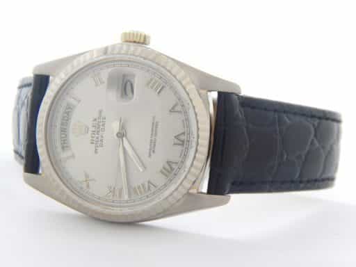 Mens Rolex 18K Day Date Watch 18039 with Silver Roman Dial(SKU 5812319AMT)