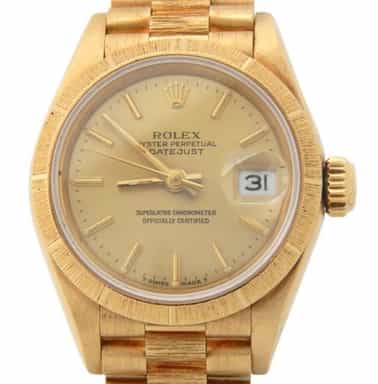 Ladies Rolex 18K Yellow Gold Datejust President Bark 69278 (SKU 9508053AMT)