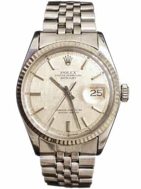 Mens Rolex Stainless Steel Datejust Silver Linen 1601 (SKU 203AMT)