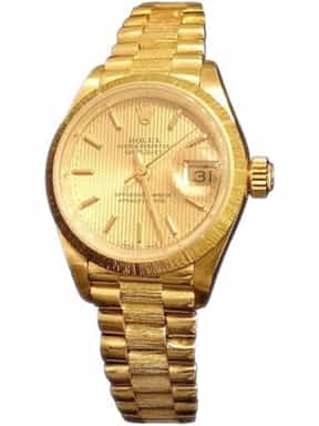 Ladies Rolex 18K Gold Datejust President Bark Tapestry 69278 (SKU 627MT)