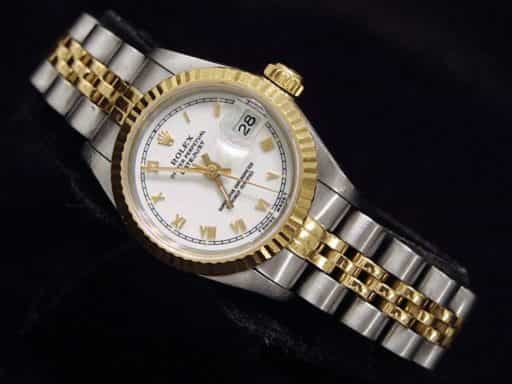 Ladies Rolex Two-Tone 18K/SS Datejust White Roman 69173 (SKU 9113850MT)