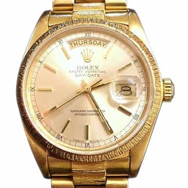 Mens Rolex 18K Gold Day-Date President Bark Finish Watch Ref. 18078 (SKU 7231111MT)