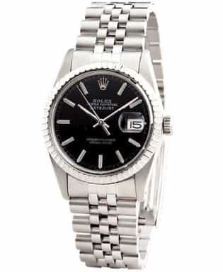 Mens Rolex Stainless Steel Datejust Black Dial 16030 (SKU B16030111MT)