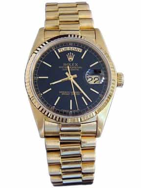 Mens Rolex 18K Gold Day-Date President Black 18038 (SKU B5833984MT)