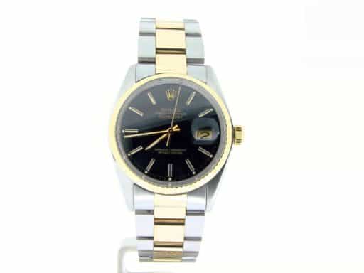 Mens Rolex Two-Tone Datejust Black 16013 (SKU B5908500NMT)