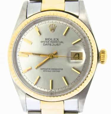 Mens Rolex Two-Tone  Datejust with Silver Dial 1601 (SKU B24096470NBCMT)