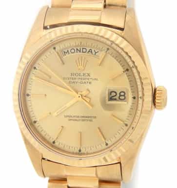 Mens Rolex 18K Gold Day-Date President Champagne 1803 (SKU 1939064AMT)