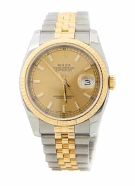Mens 36mm Rolex Two-Tone Datejust Watch 116233 with Hidden Clasp Jubilee Band (SKU CH116233MT)