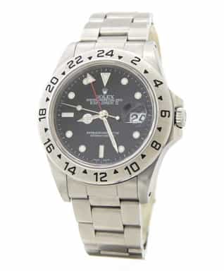 Mens Rolex 16570 Stainless Steel Explorer II Watch with Black Dial (SKU A461187AMT)