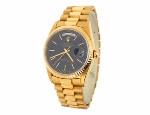 Mens Rolex 18K Gold Day-Date President Watch Black Dial 18238 (SKU BBW527599NPRZMT)