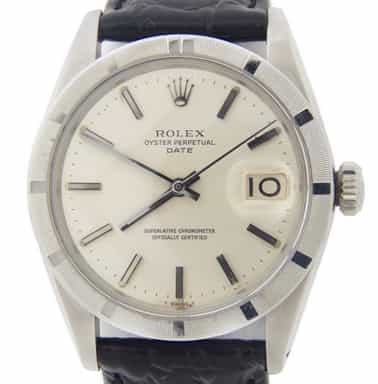Mens Rolex Stainless Steel Date Watch Vintage 1501 with Black Strap (SKU 1762667LBLAMT)