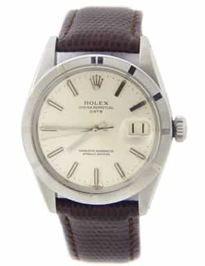 Vintage 1501 Mens Rolex Stainless Steel Date Watch with Brown Strap (SKU 762667LBRAMT)