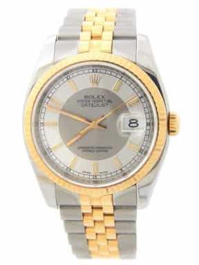 Mens Rolex Two-Tone Datejust Watch 116233 with Silver Tuxedo Dial (SKU VI87937MT)