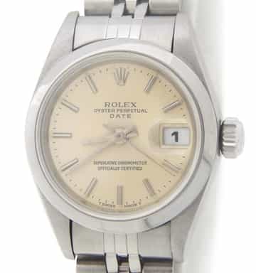 Ladies Rolex Stainless Steel Date Silver  69160 (SKU W603231AMT)
