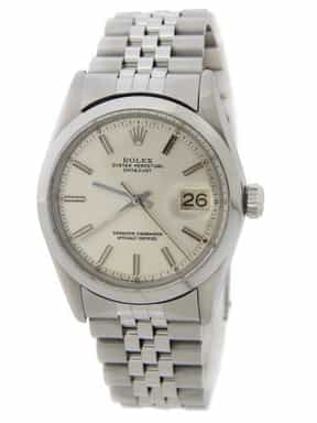 Mens Rolex Stainless Steel Datejust Watch with Silver Dial (SKU 2070037AMT)