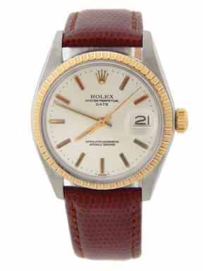 Mens Rolex Two-Tone Date Watch Model 1505 with Silver Dial (SKU 5845404BRAMT)