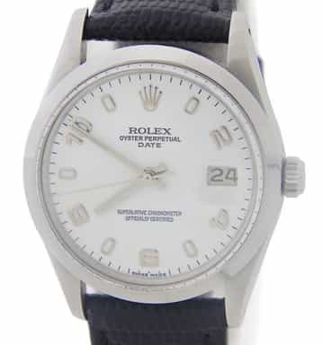 Mens Rolex Stainless Steel Date Watch 15000 with White Arabic Dial (SKU 7078029LAMT)