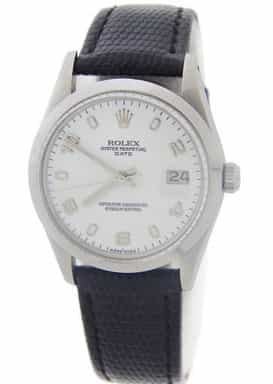 Mens Rolex Stainless Steel Date Watch 15000 with White Arabic Dial (SKU 7078029LAMT)