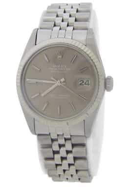 Mens Rolex Stainless Steel Datejust Watch 16014 with Slate Dial (SKU 7337473AMT)