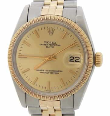 Mens Rolex Two-Tone Date Champagne 1505 (SKU 3647495JAMT)