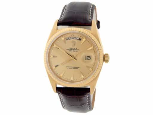 Mens Rolex 18K Gold Day-Date Watch with Gold Champagne Dial 1803 (SKU 784553AMT)