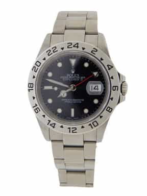 Mens Rolex 16570 Stainless Steel Explorer II Watch with Black Dial (SKU P209258AMT)