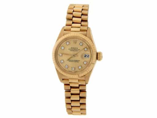 Ladies Rolex 18K Yellow Gold Datejust 6917 President Gold Dial (SKU 2938430AMT)