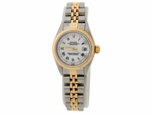 Rolex Datejust 79173 Ladies 18K Gold Steel Watch with FACTORY Diamond Roman Dial (SKU K997556AMT)