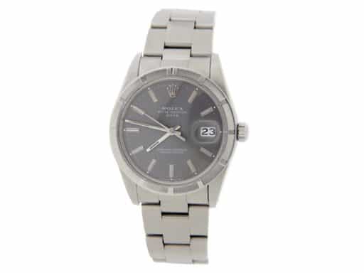 Mens Rolex Stainless Steel Date Slate Gray 15010 (SKU R762279AMT)